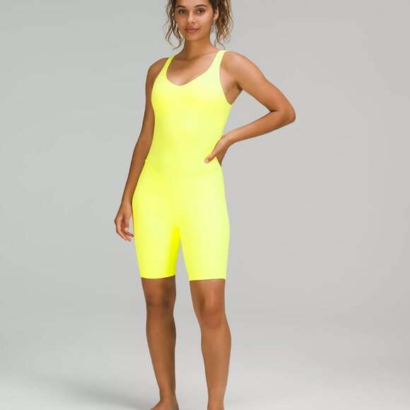 LULULEMON ALIGN BODYSUIT / ONESIE 8" ELECTRIC LEMON BRAND NEW WITH TAGS! - Picture 2 of 9